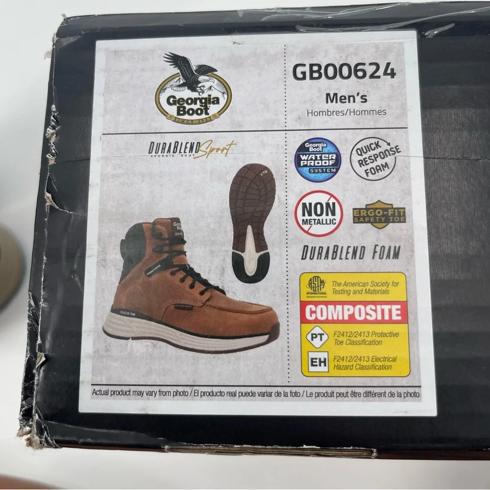 Georgia Boot Ourablend Sport Composite Toe Waterproof Work Boot Size 10 NWT